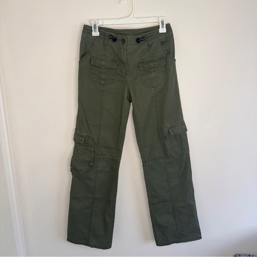 Brandy Melville John Galt Low Rise Green Cargo Straight Leg Small